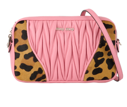 Animalier Matelasse Camera Bag, Leather/PonyHair, Pink/Brown, MII, S/DB,3*